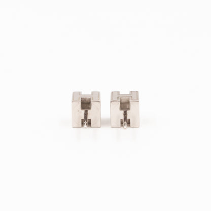 Cage d'H Earrings White Palladium