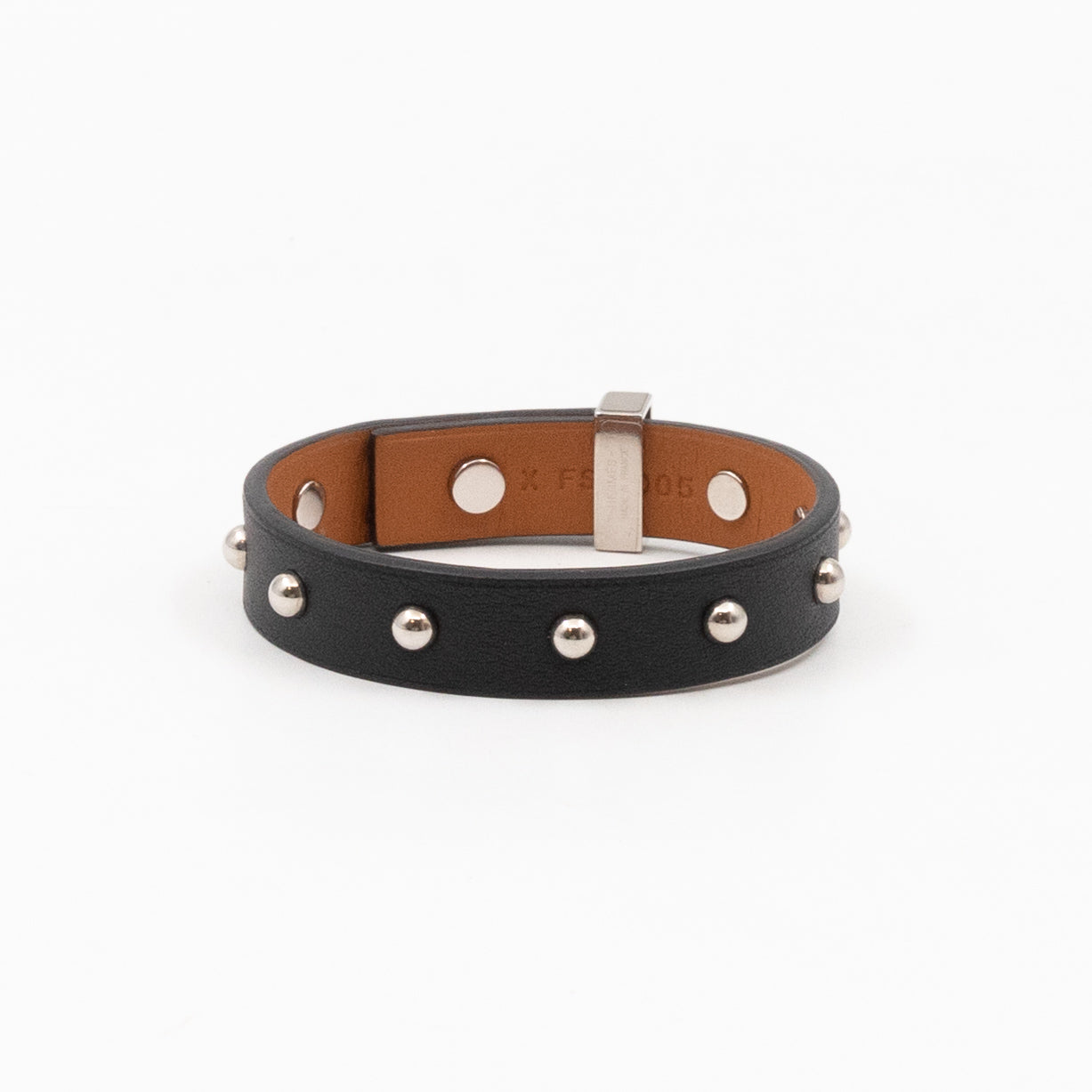 Swift Mini Black Studded Round Bracelet T2 Silver