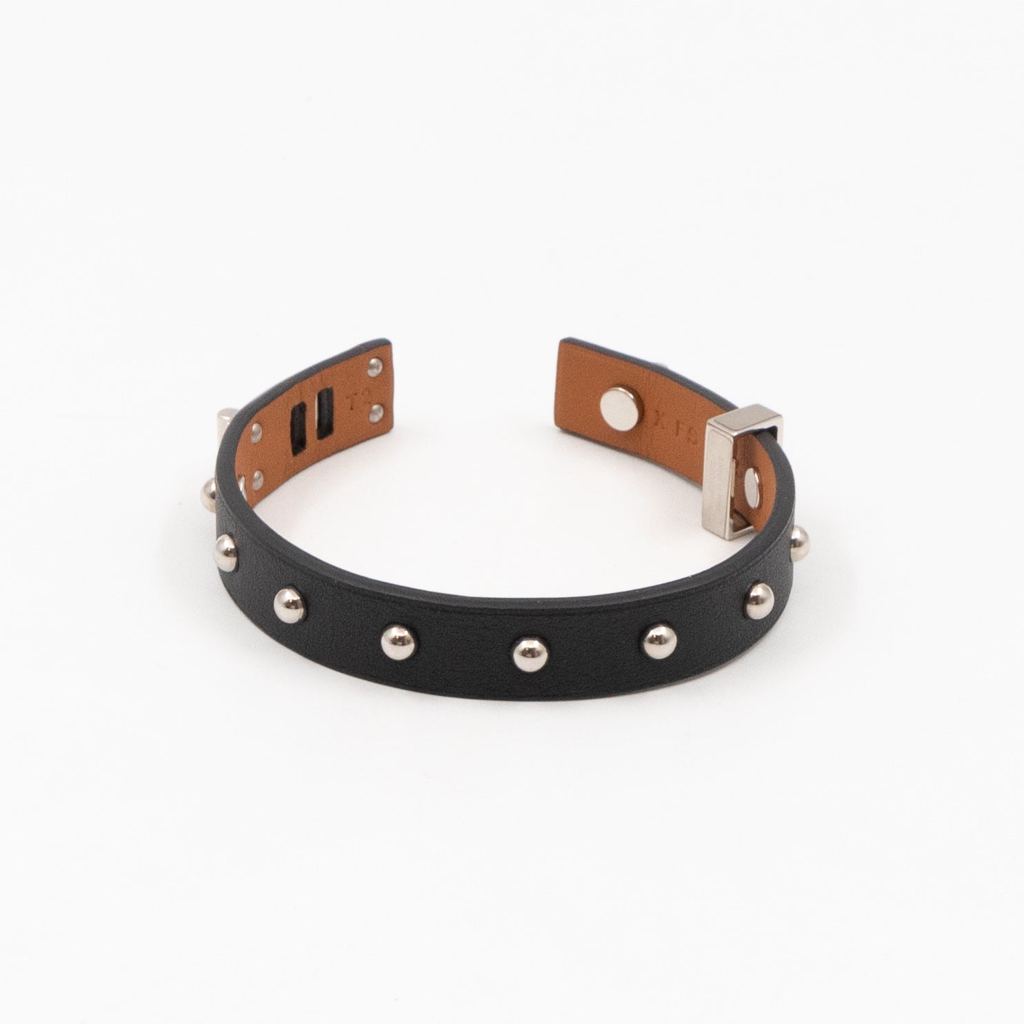 Swift Mini Black Studded Round Bracelet T2 Silver