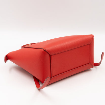 Nano Belt Bag Red Grained Leather