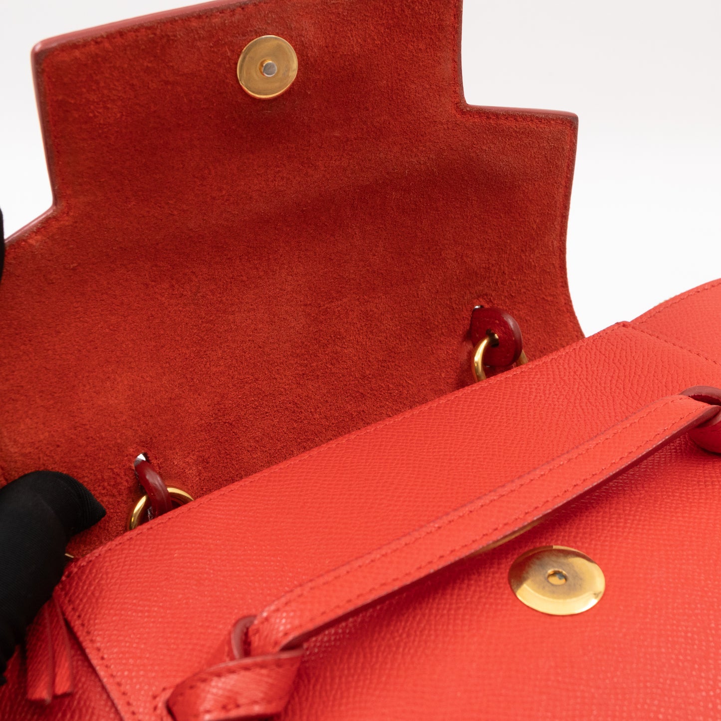 Nano Belt Bag Red Grained Leather