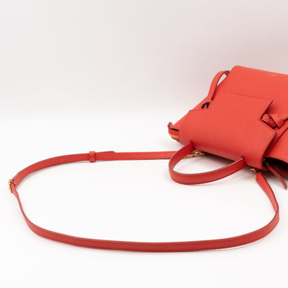 Nano Belt Bag Red Grained Leather