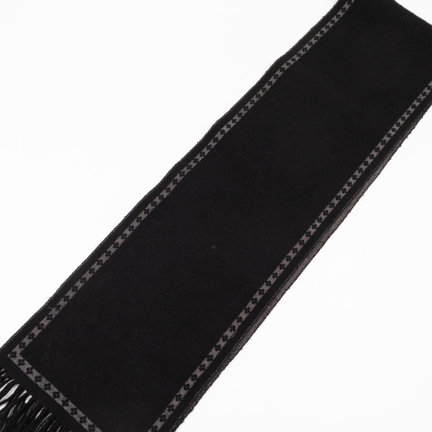 Monogram Black and Silver Fringe Scarf