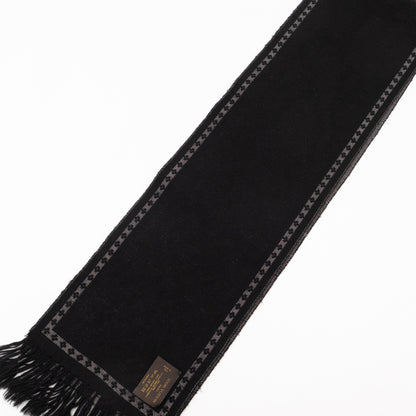 Monogram Black and Silver Fringe Scarf