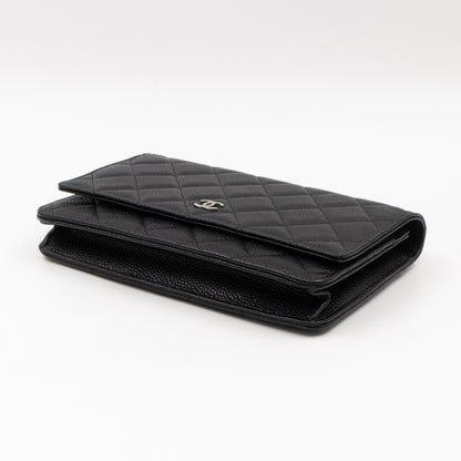 Classic Wallet On Chain Black Caviar Silver