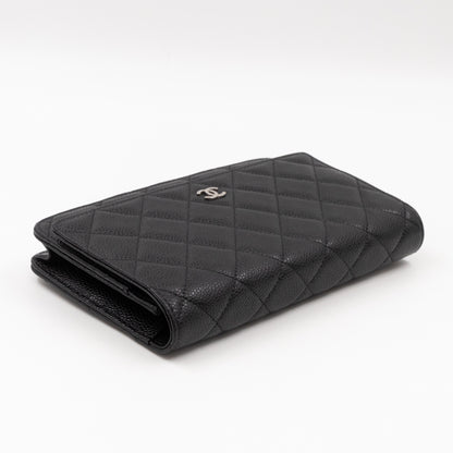 Classic Wallet On Chain Black Caviar Silver