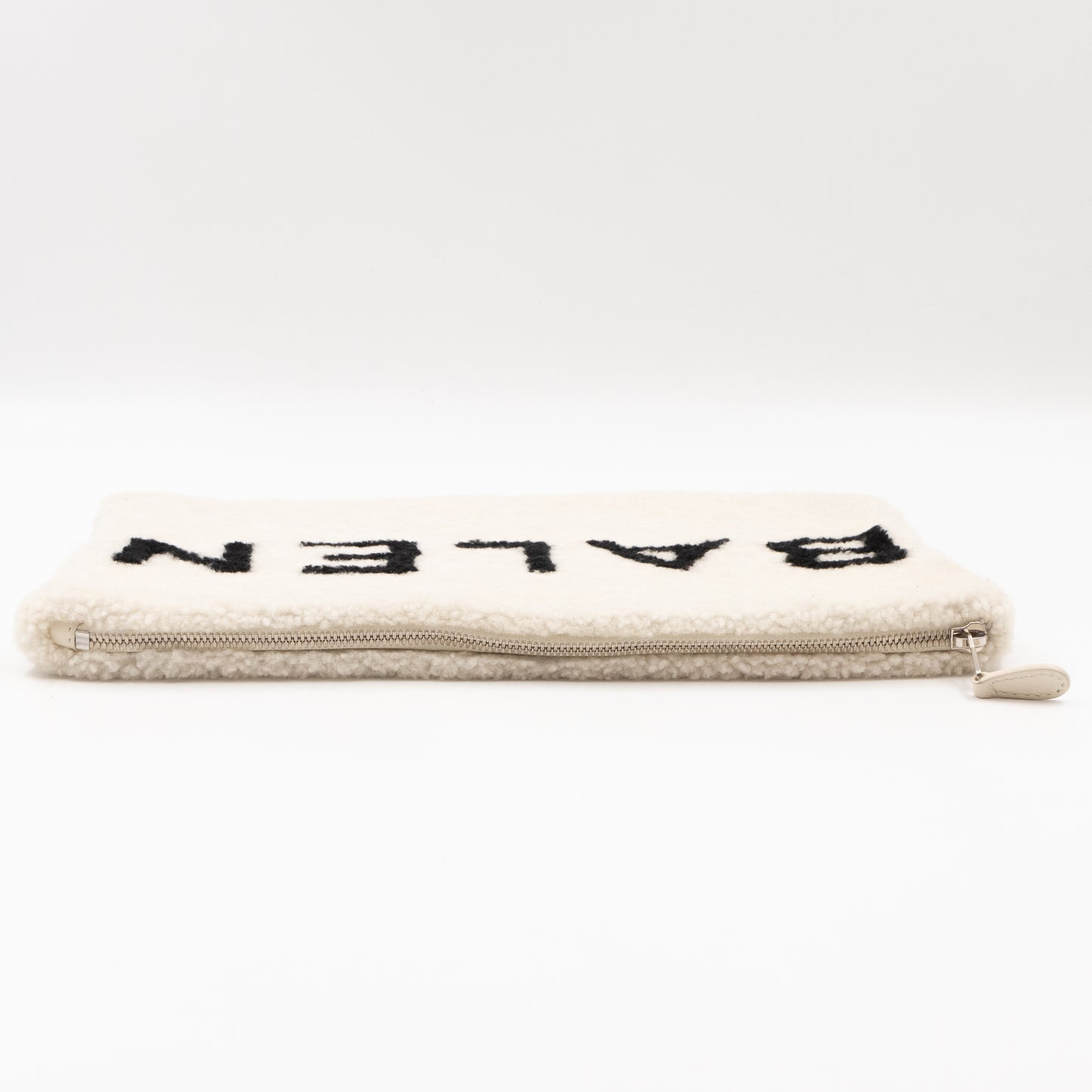 Shearling Pouch Clutch White & Black