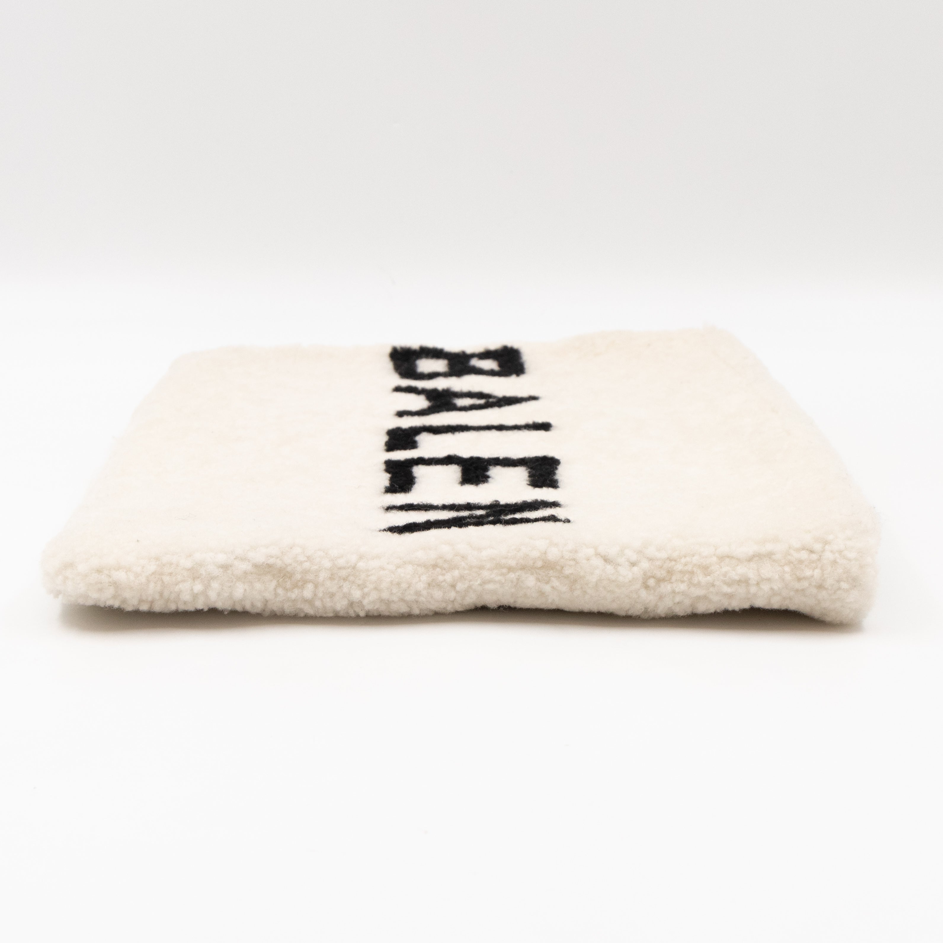 Shearling Pouch Clutch White & Black