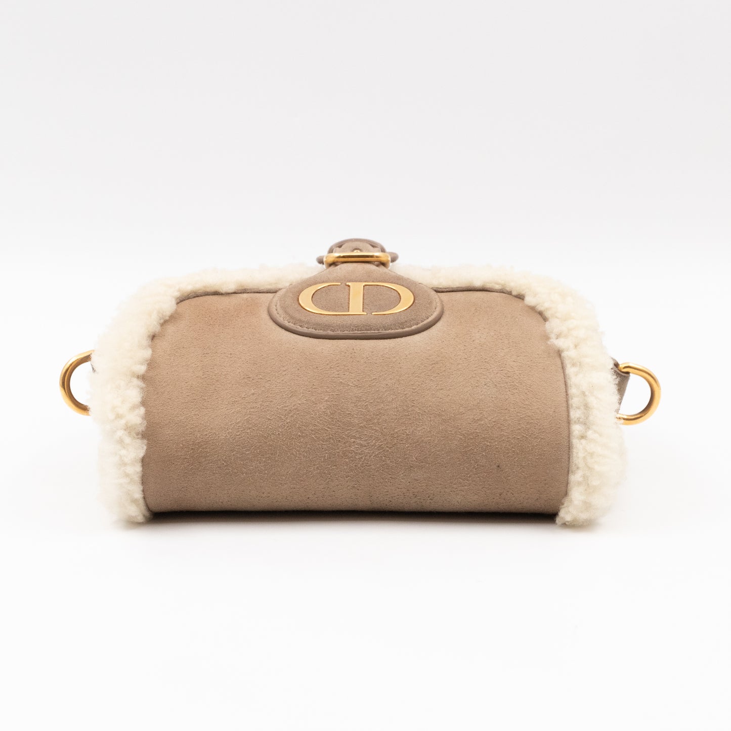 Bobby Small Flap Bag Beige Suede Neutral Shearling