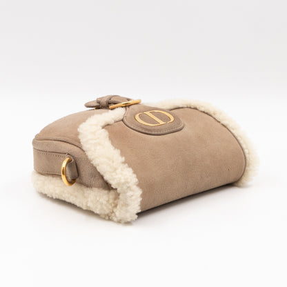 Bobby Small Flap Bag Beige Suede Neutral Shearling