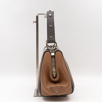 Baiadera Frame Bag Brown & Black Leather