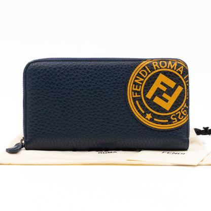 Signature Continental Zip Around Wallet Blue