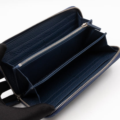 Signature Continental Zip Around Wallet Blue