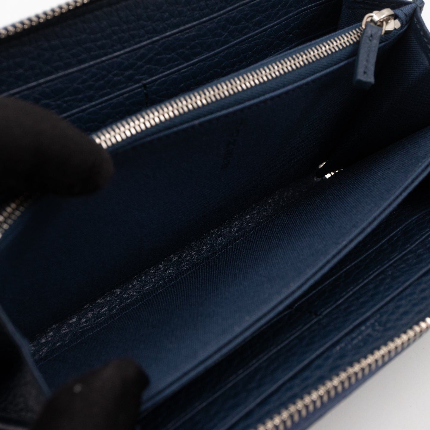 Signature Continental Zip Around Wallet Blue