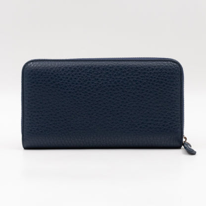 Signature Continental Zip Around Wallet Blue