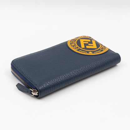 Signature Continental Zip Around Wallet Blue