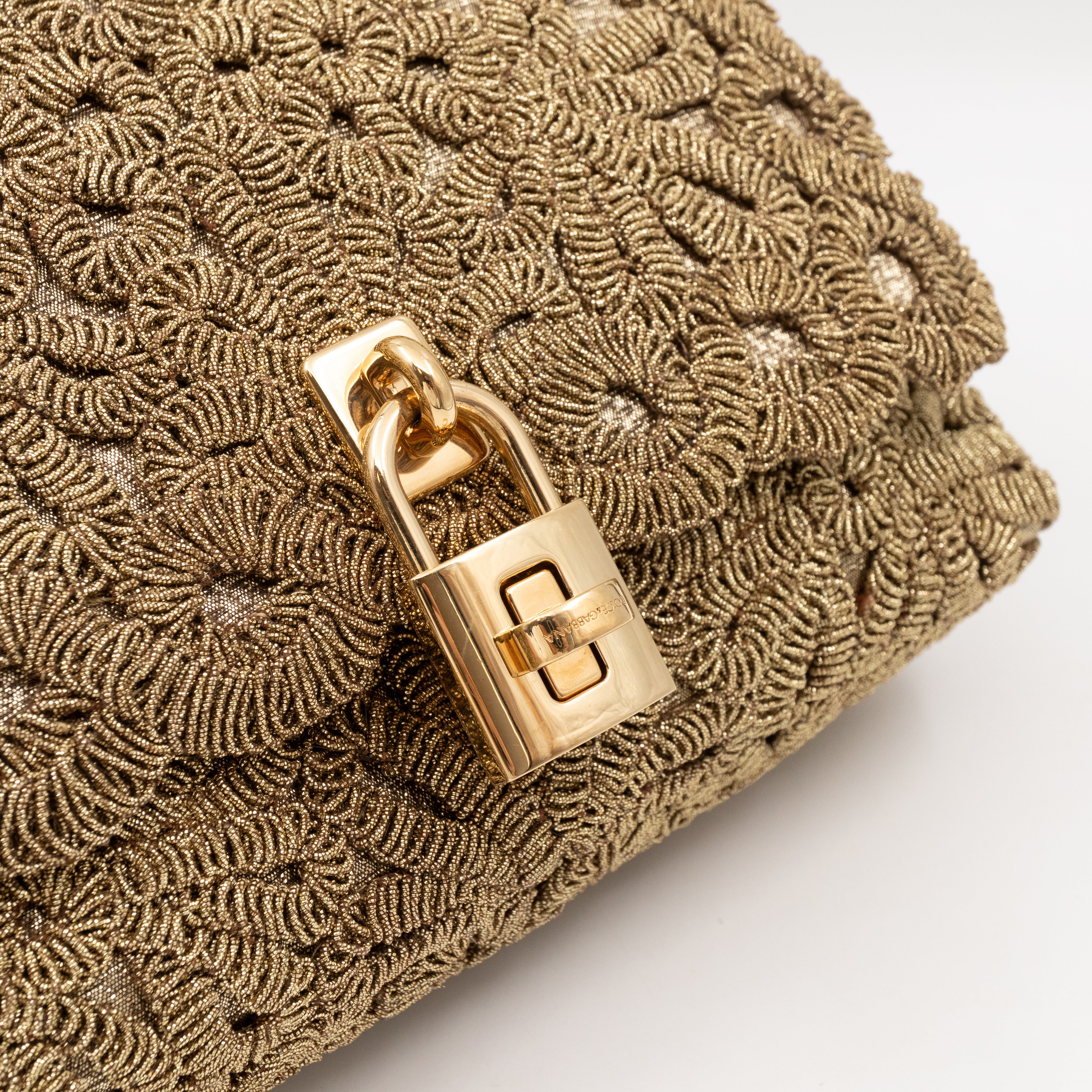 Gold Lurex Padlock Shoulder Bag