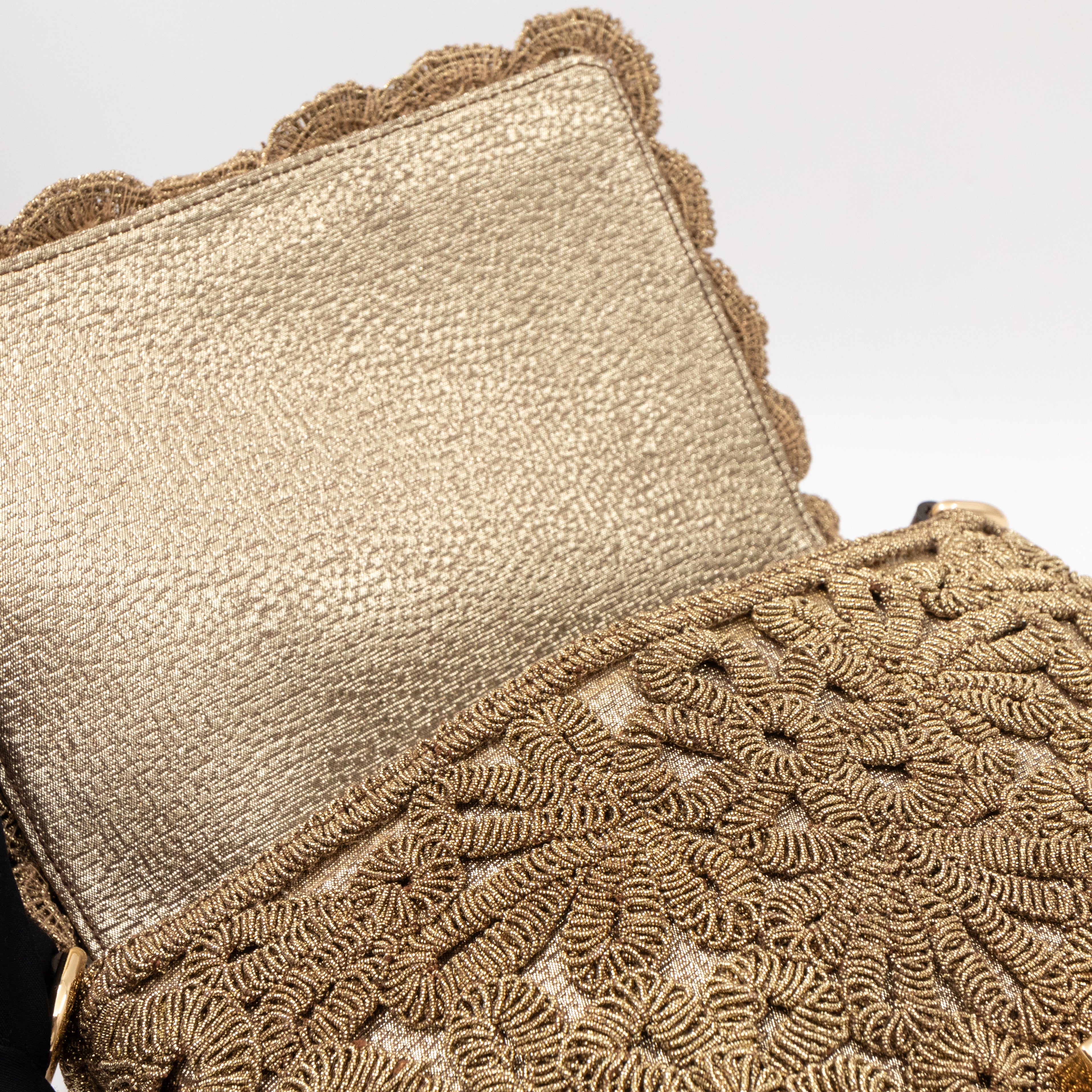 Gold Lurex Padlock Shoulder Bag