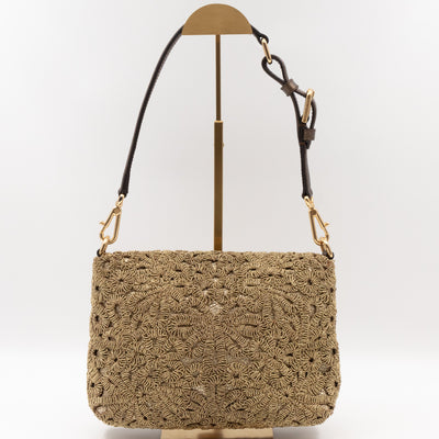 Gold Lurex Padlock Shoulder Bag