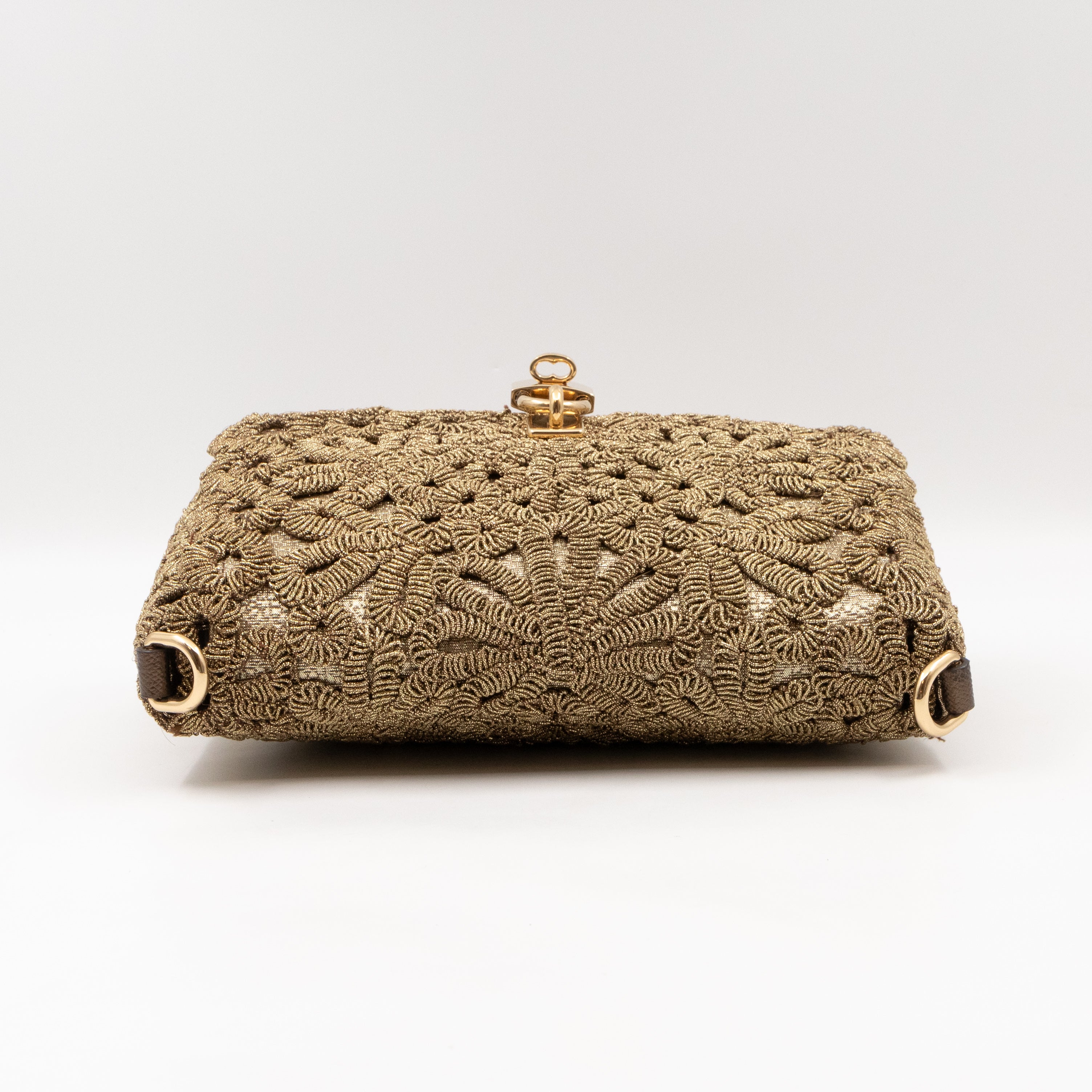 Gold Lurex Padlock Shoulder Bag