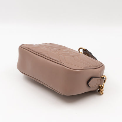 GG Marmont Mini Camera Bag Rose Beige Leather