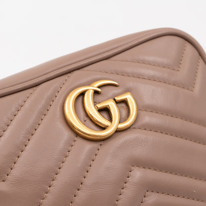 GG Marmont Mini Camera Bag Rose Beige Leather