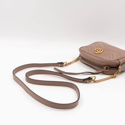 GG Marmont Mini Camera Bag Rose Beige Leather