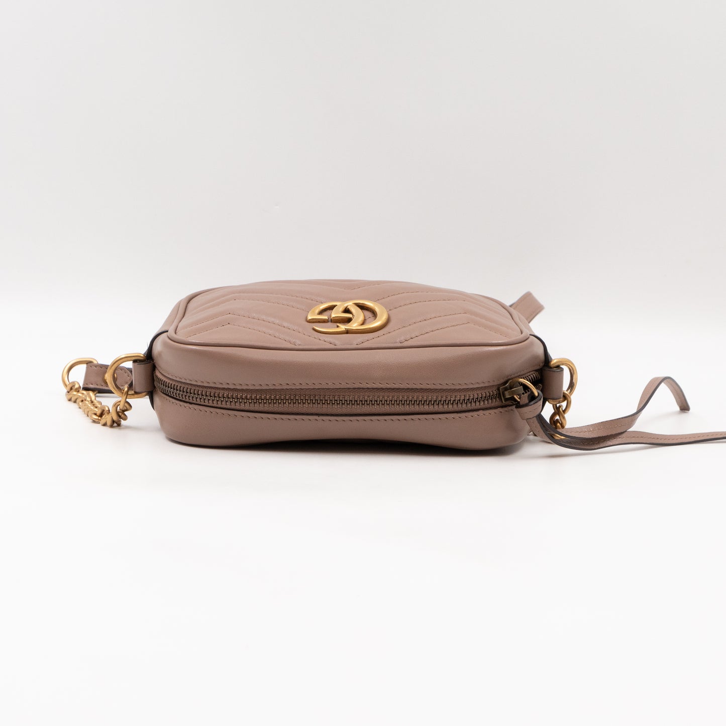 GG Marmont Mini Camera Bag Rose Beige Leather