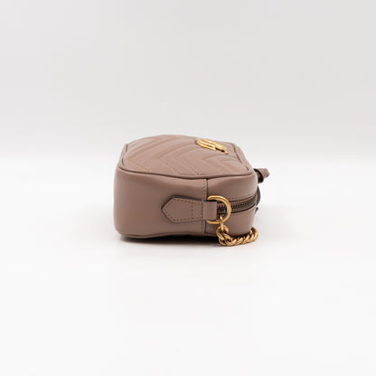 GG Marmont Mini Camera Bag Rose Beige Leather