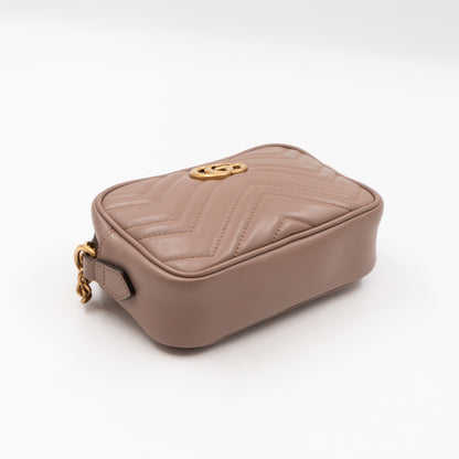 GG Marmont Mini Camera Bag Rose Beige Leather