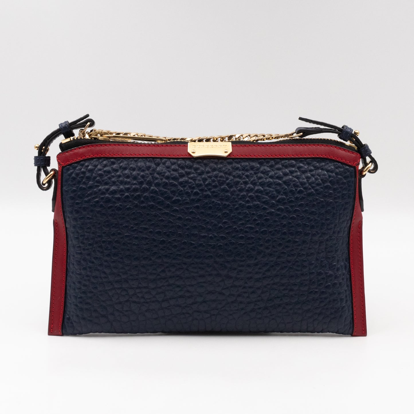 Crossbody Bag Blue Grained Leather