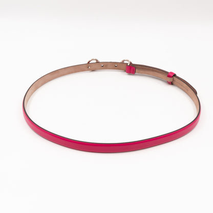 Horsebit Buckle Skinny Belt Rosy Pink Leather 85/34