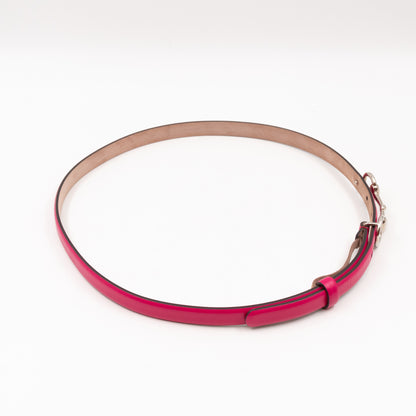 Horsebit Buckle Skinny Belt Rosy Pink Leather 85/34