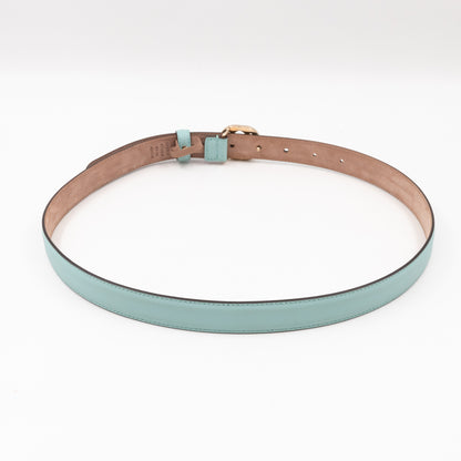 Interlocking G Buckle Belt Light Blue Leather 90/36