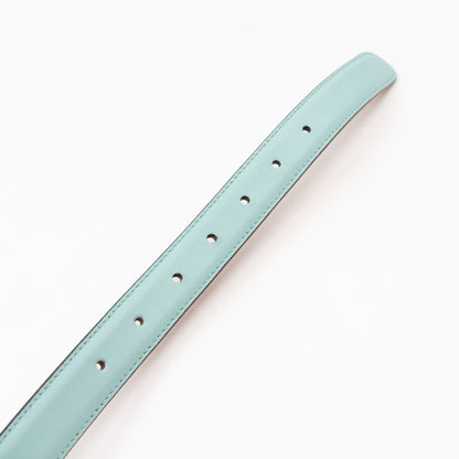 Interlocking G Buckle Belt Light Blue Leather 90/36