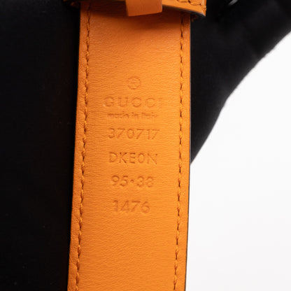 Interlocking G Buckle Belt Orange Patent Leather 95/38