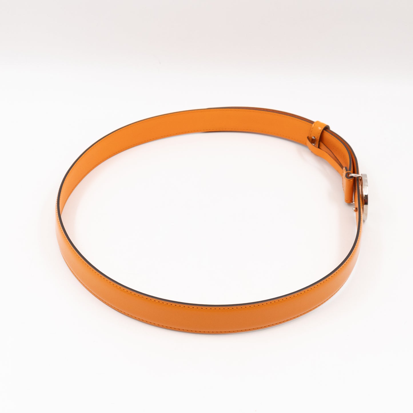 Interlocking G Buckle Belt Orange Patent Leather 95/38