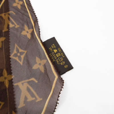 Silk Crepe Leopard Monogram Bandeau Scarf