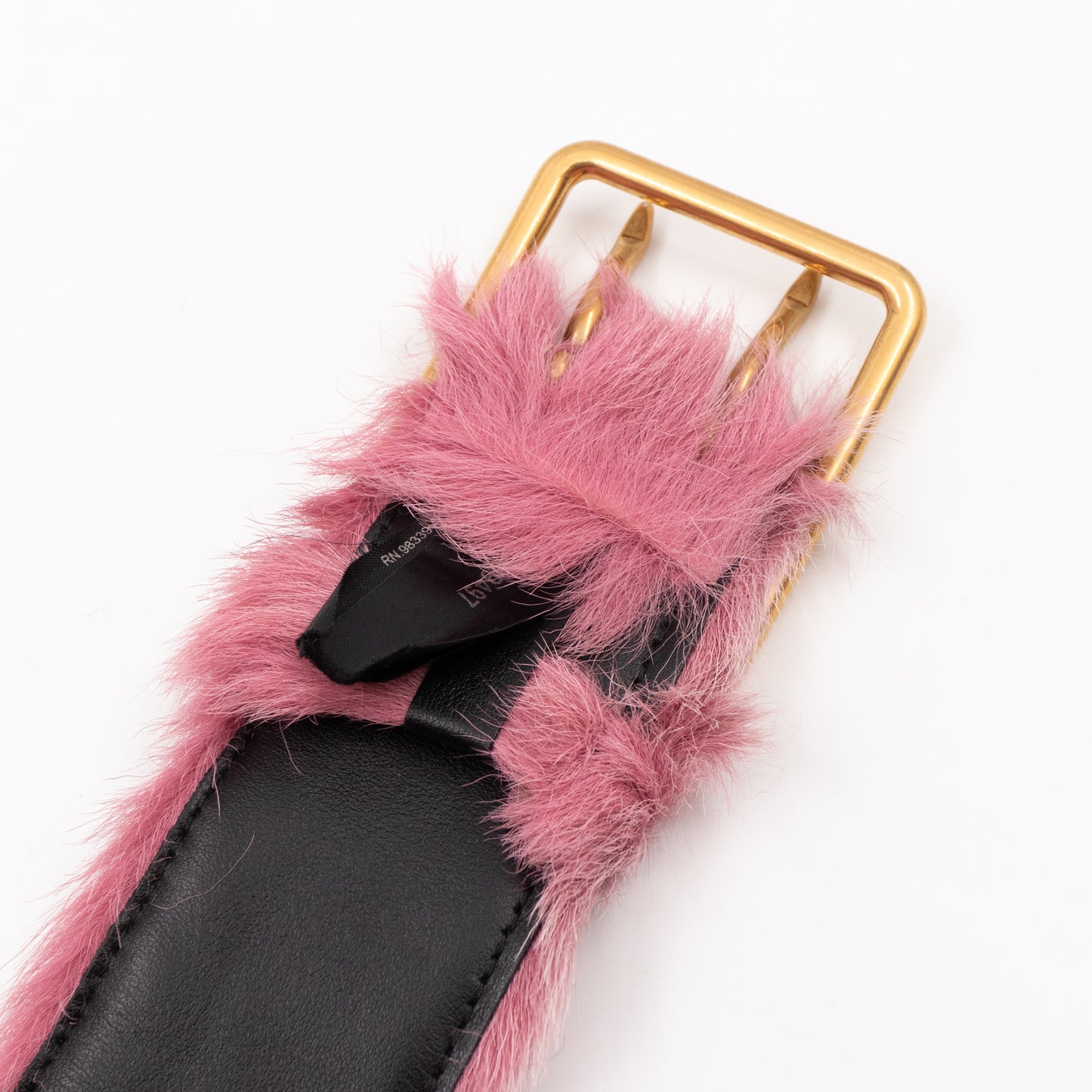 Runway Wide Pink Fur Belt 85/34