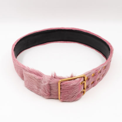 Runway Wide Pink Fur Belt 85/34