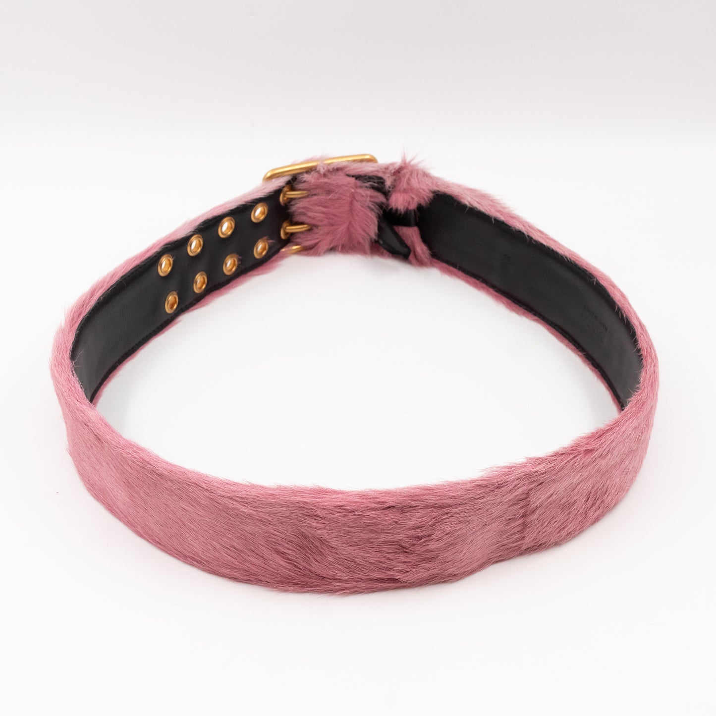 Runway Wide Pink Fur Belt 85/34