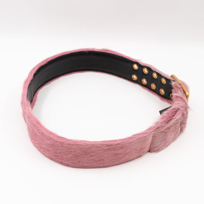 Runway Wide Pink Fur Belt 85/34