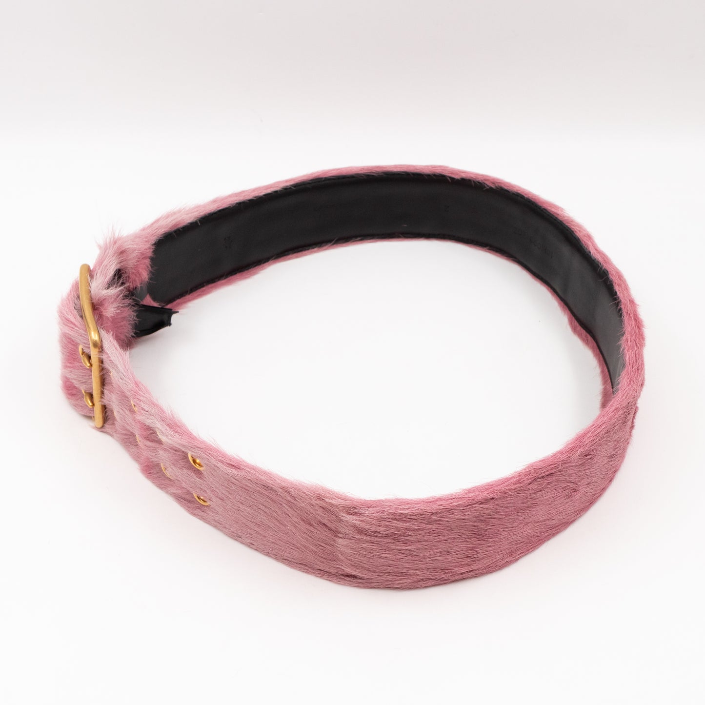 Runway Wide Pink Fur Belt 85/34