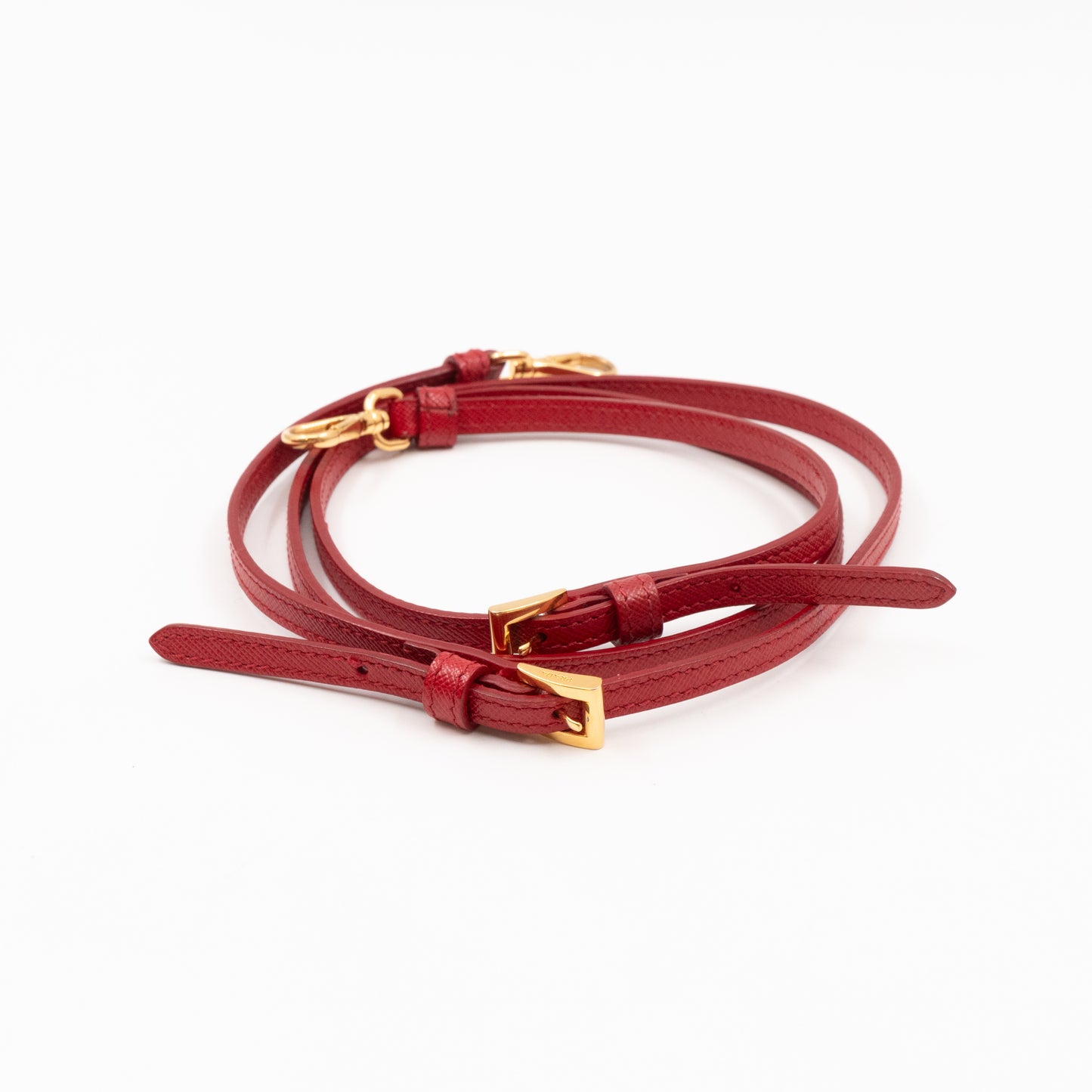 Galleria Micro Double Zip Red Saffiano