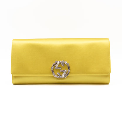 Broadway Clutch Yellow Satin with Crystals