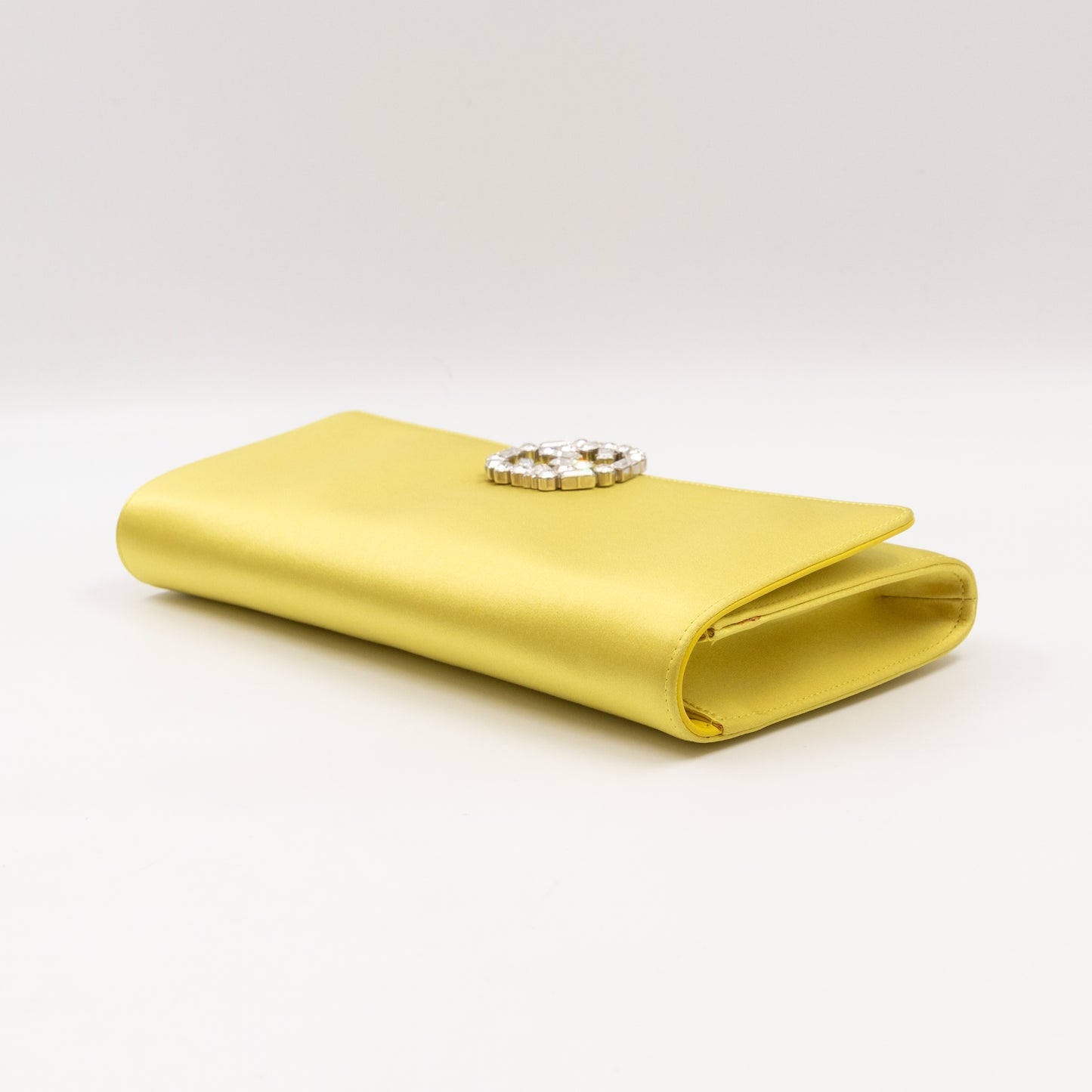 Broadway Clutch Yellow Satin with Crystals