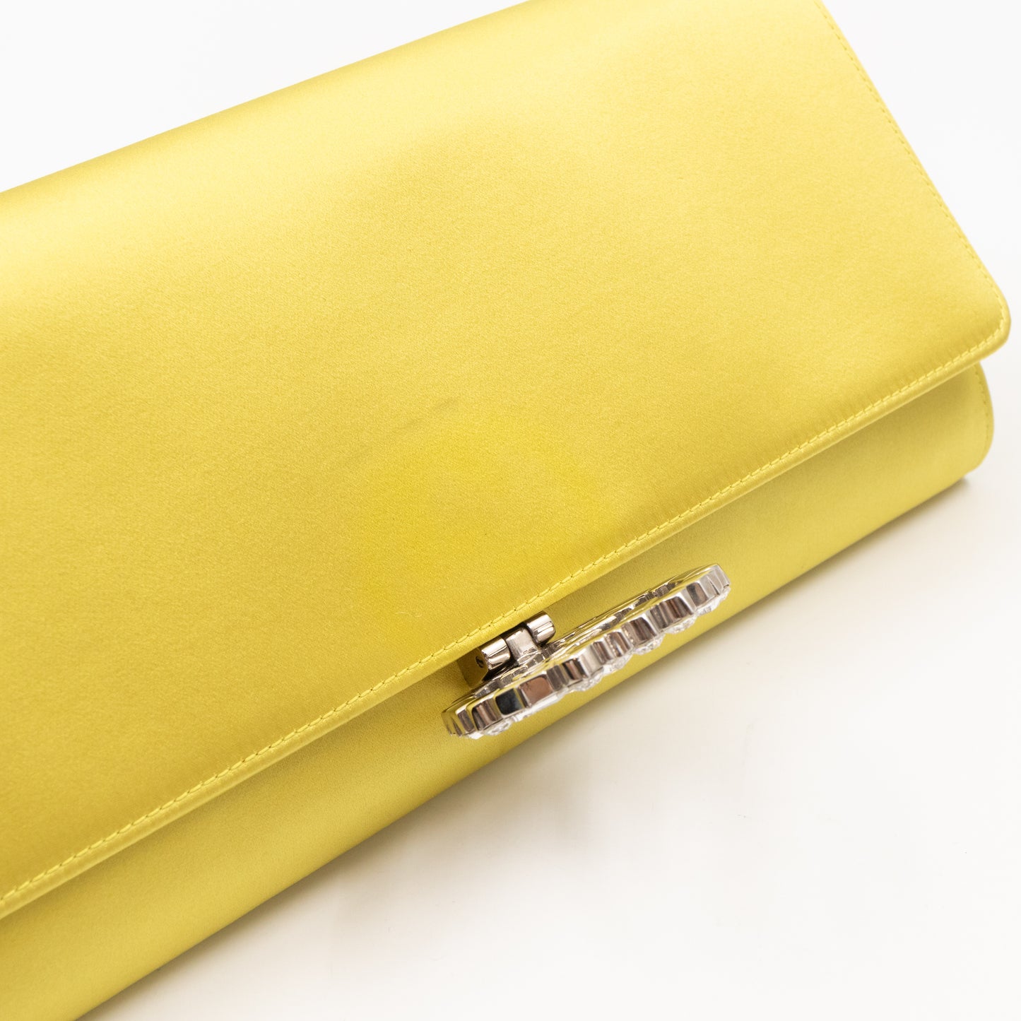 Broadway Clutch Yellow Satin with Crystals