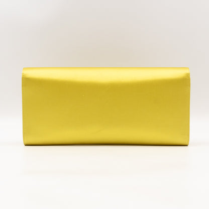 Broadway Clutch Yellow Satin with Crystals