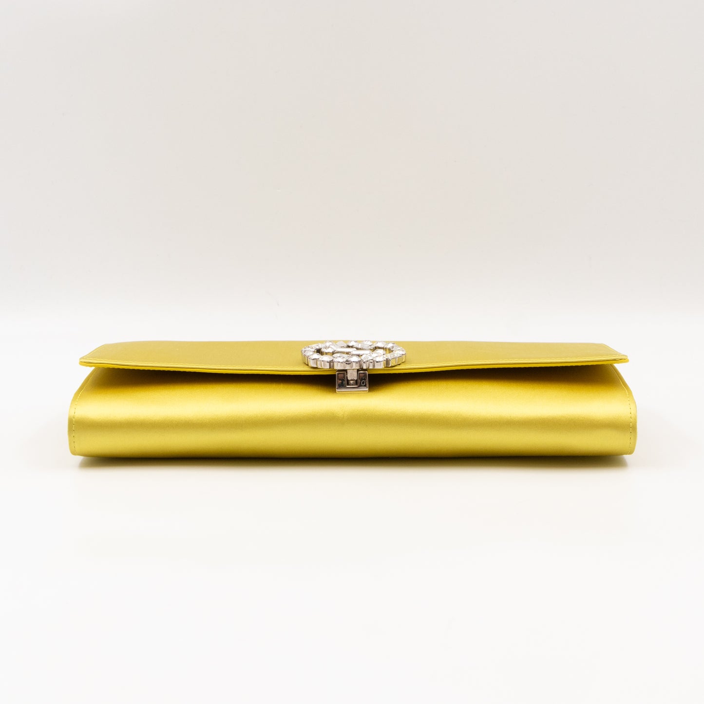 Broadway Clutch Yellow Satin with Crystals