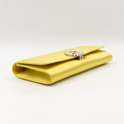 Broadway Clutch Yellow Satin with Crystals